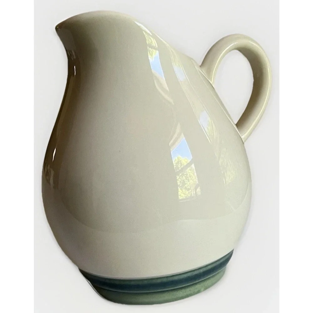 Vintage Pfaltzgraff Pitcher Creamer Ocean Breeze Mid Century Farmhouse Green